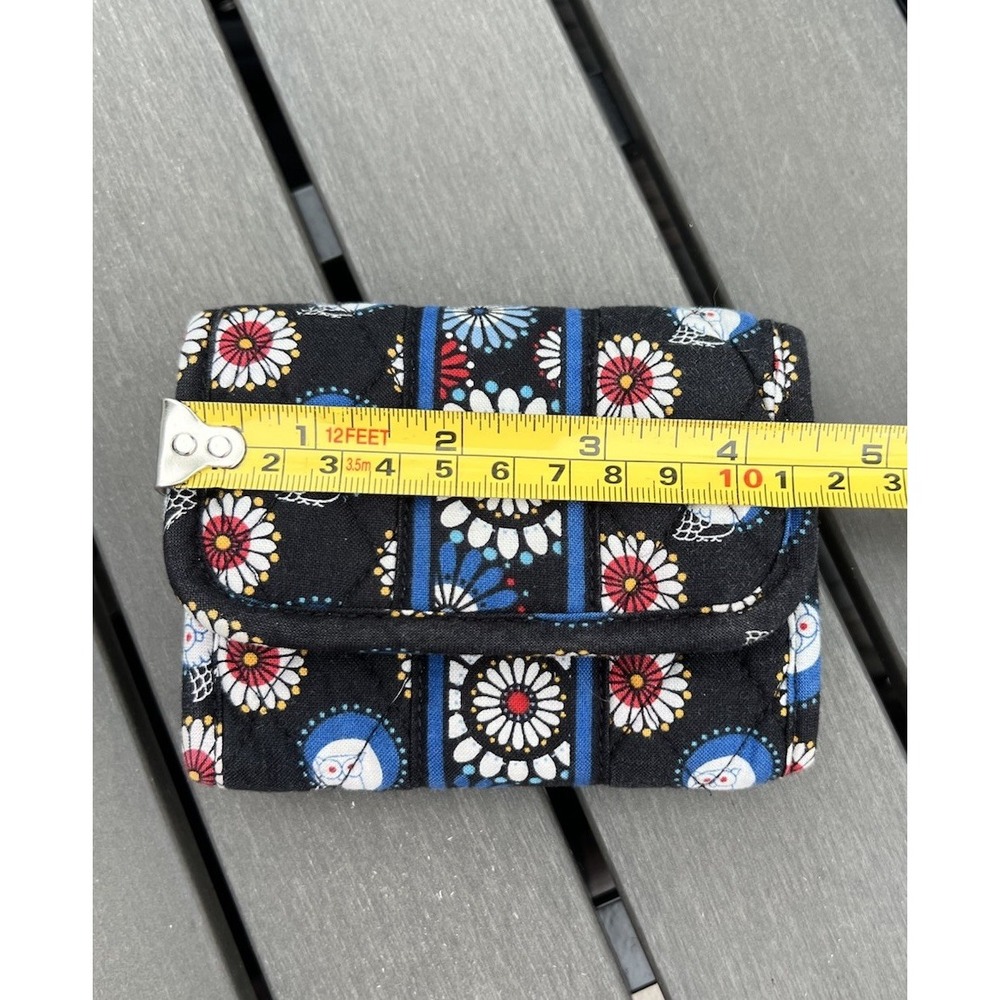 Vera Bradley Trifold Pocket Wallet Compact‎ Coin Purse Night Owl Red White Blue - Picture 10 of 10